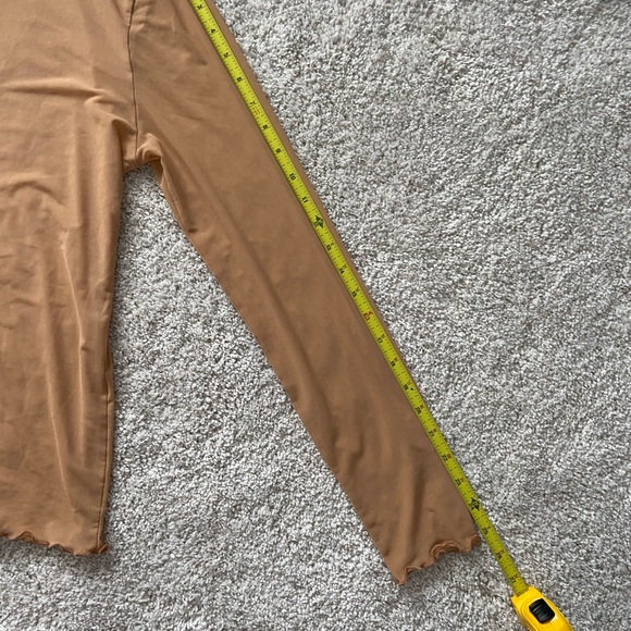 ZARA Long Sleeve Mesh Top with Lettuce Trim Hem - Picture 4 of 5